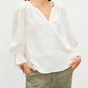 Milly Cotton Gauze Peasant Top
